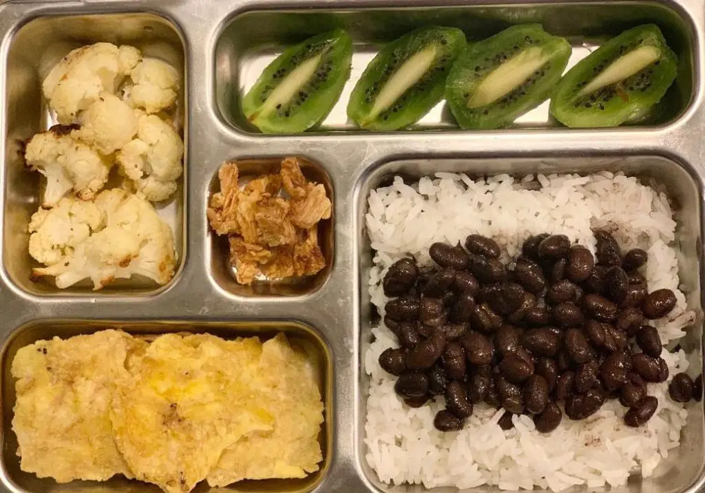 plant-based school lunch idea 7, black beans and rice