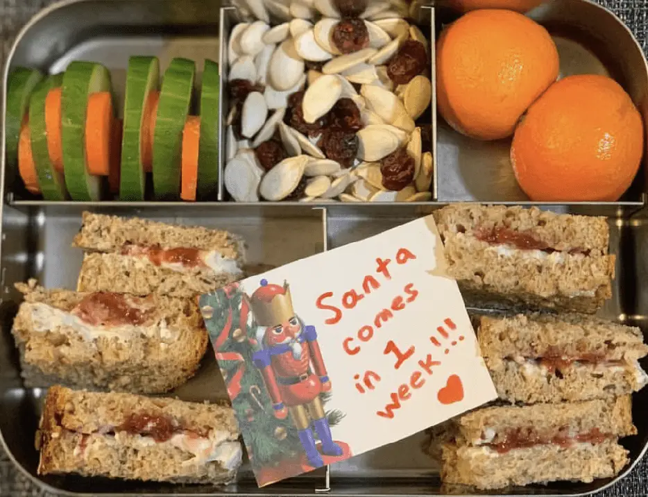 vegan school lunch idea 15, cream cheese and jam sandwiches