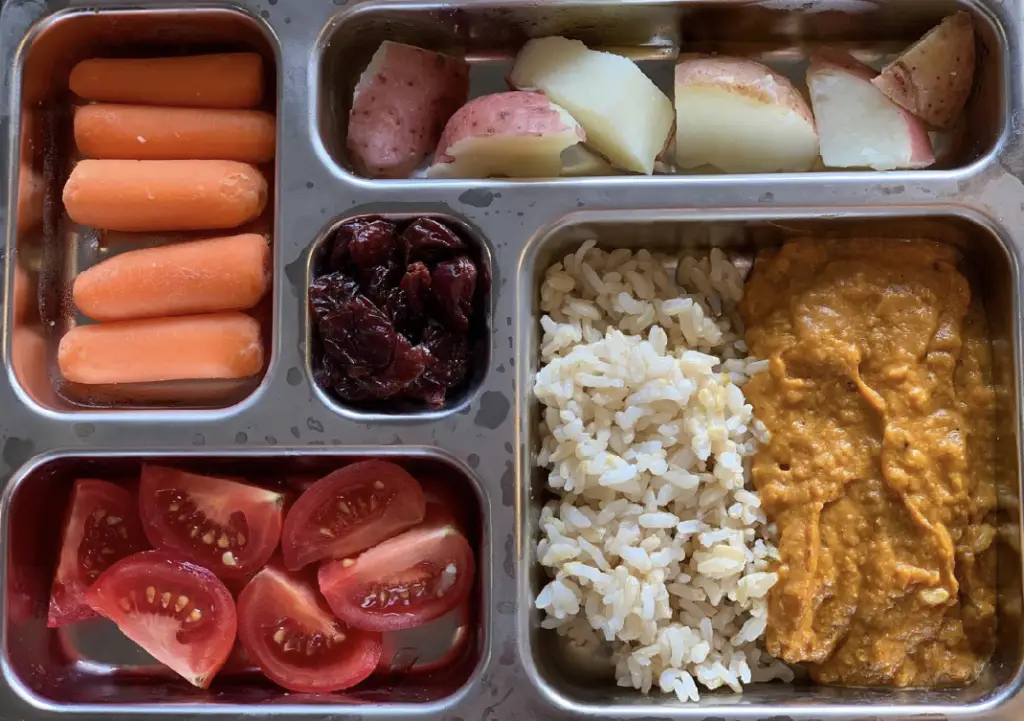 vegan school lunch idea 11- curry leftovers!