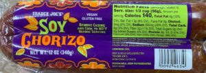 Soy chorizo, some of the best Trader Joe's vegan food.