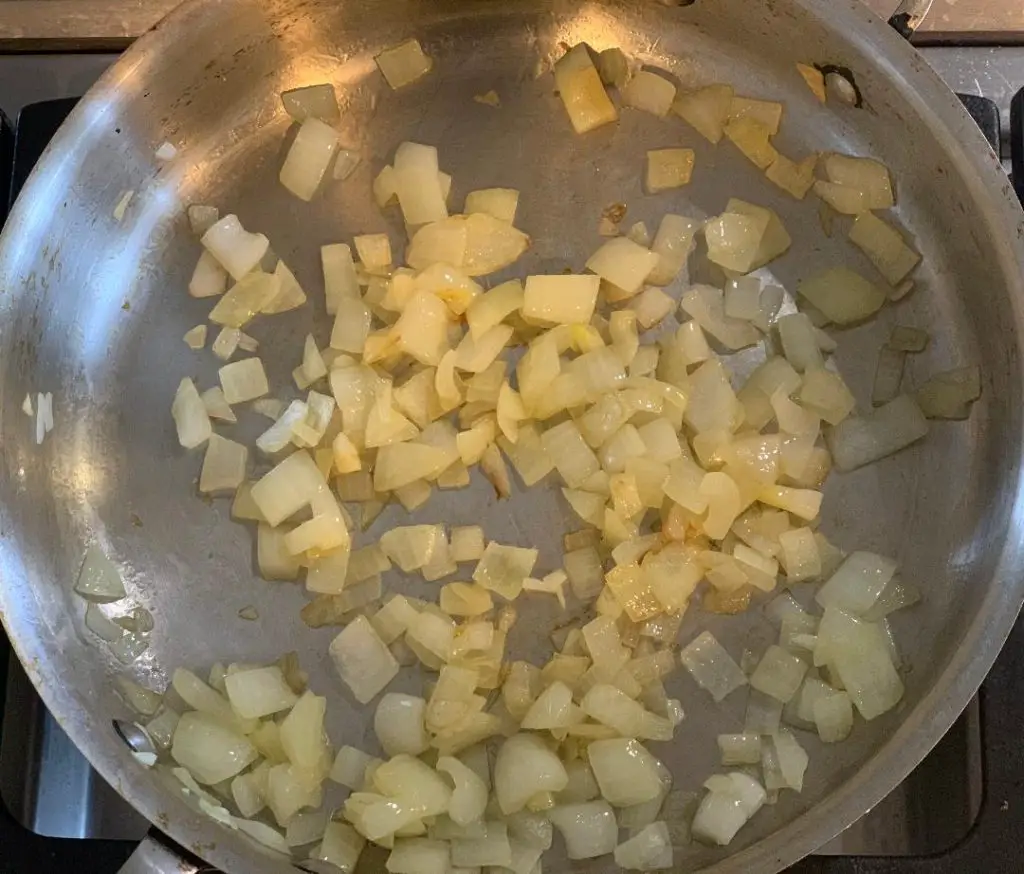 Sauteeing onions.