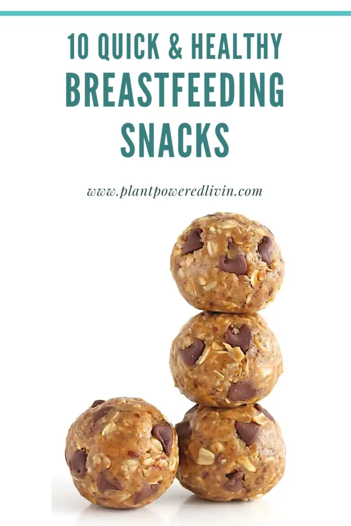 Quick & healthy vegan breastfeeding snacks pin.