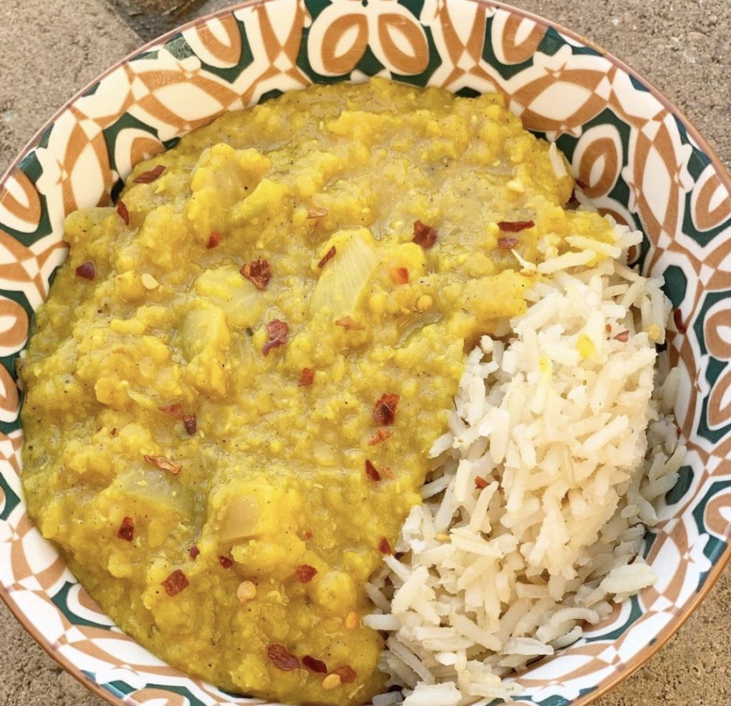 Vegan family-friendly apple dal.