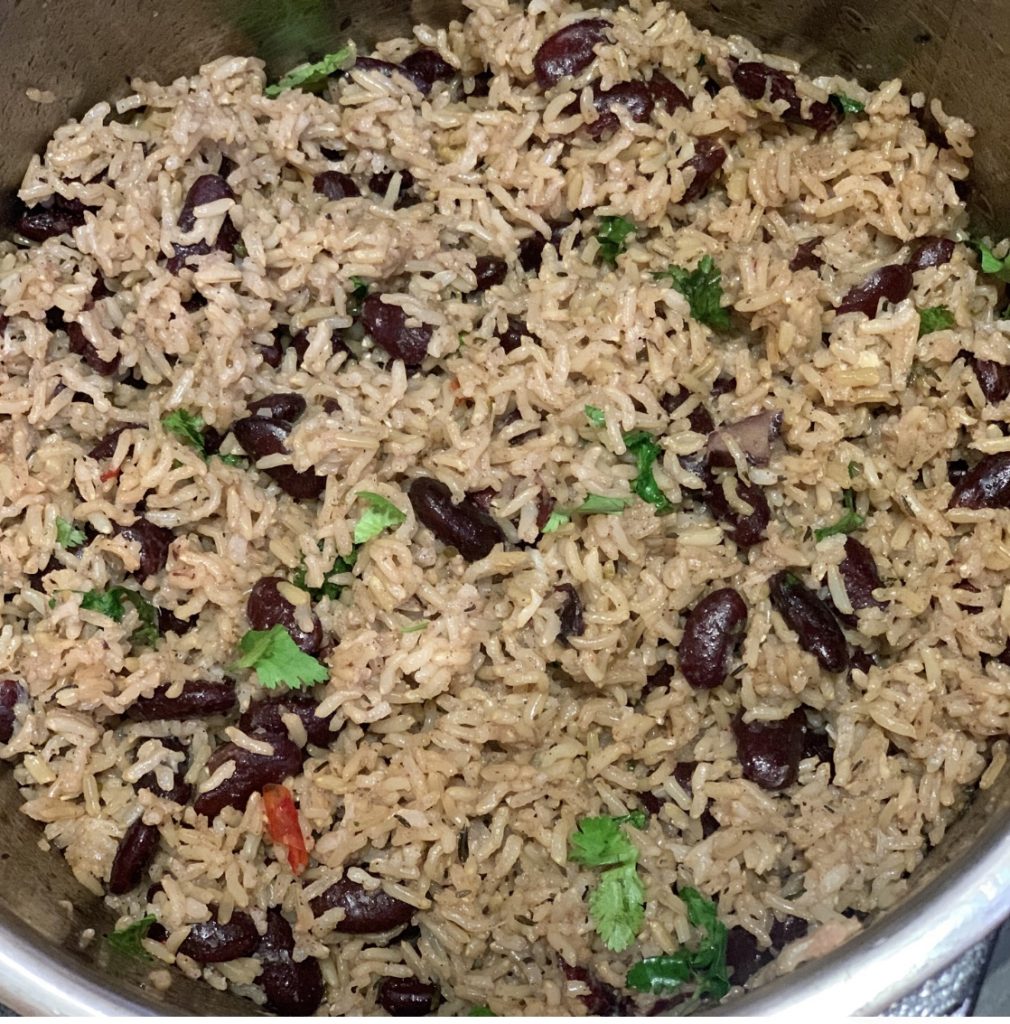 Jamaican rice and peas in instant pot.
