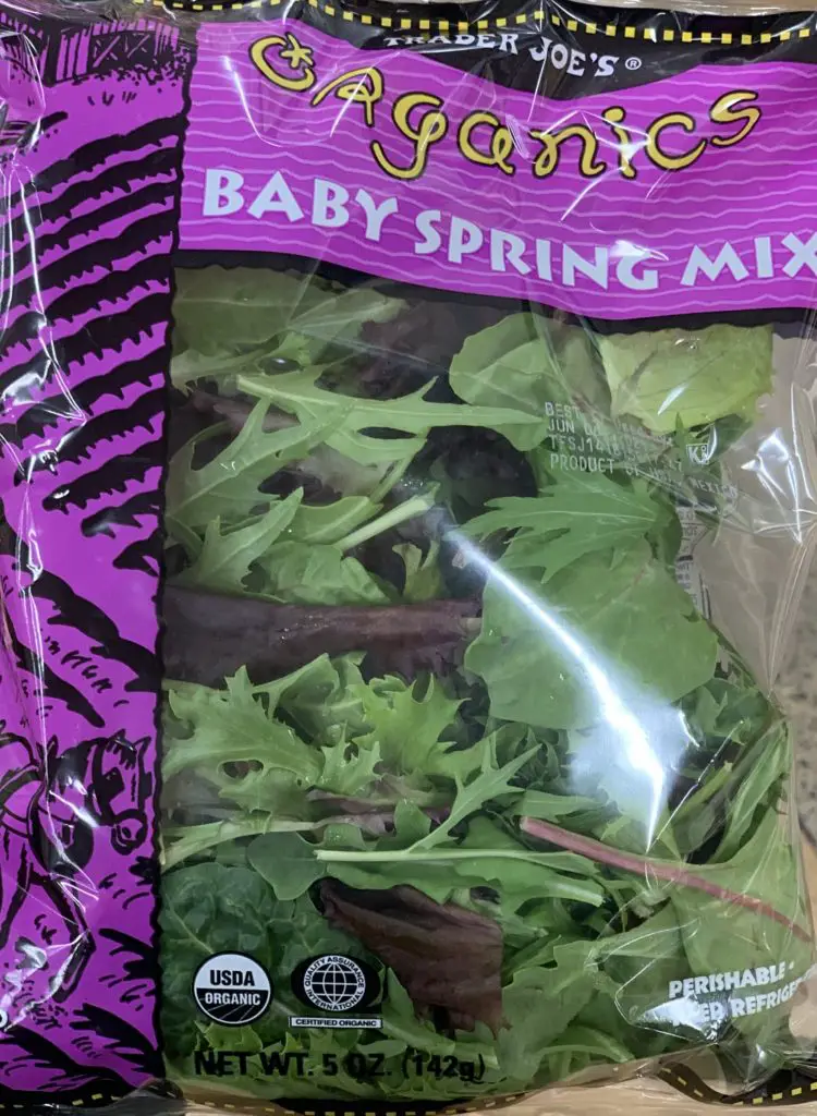 Trader Joe's spring mix in a bag.