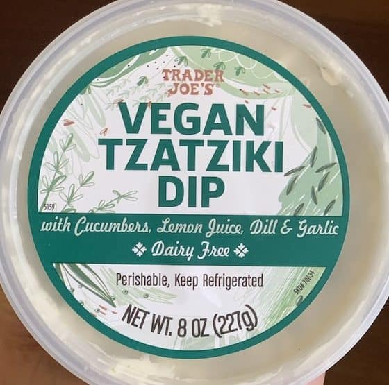 Vegan tzatziki tub.