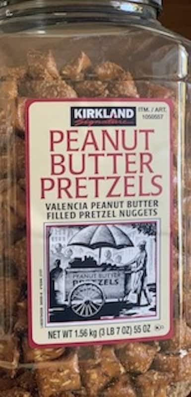 Costco peanut butter pretzels.