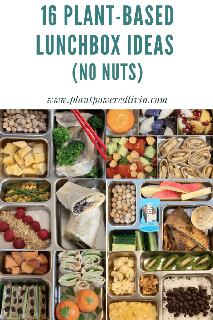 vegan school lunch ideas collage