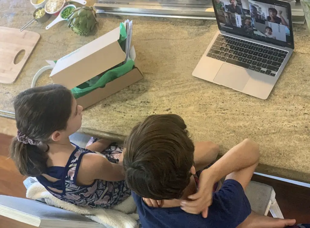 Playtime Zoom call for Veggie Explorers Club subscription for kids
