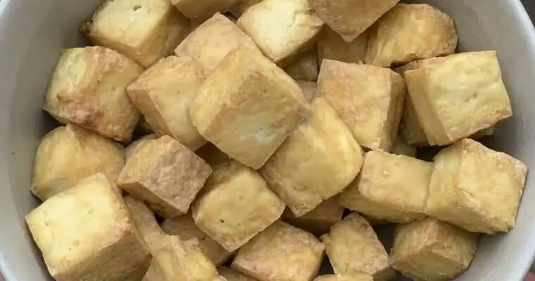 Air Fryer Tofu Without Oil (Crispy & Easy!)