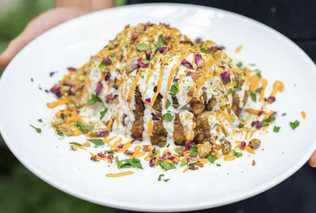 Wood-fired cauliflower at Stella, some of the best vegan food in Truckee.