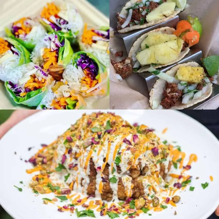 Collage of best vegan food in Truckee.