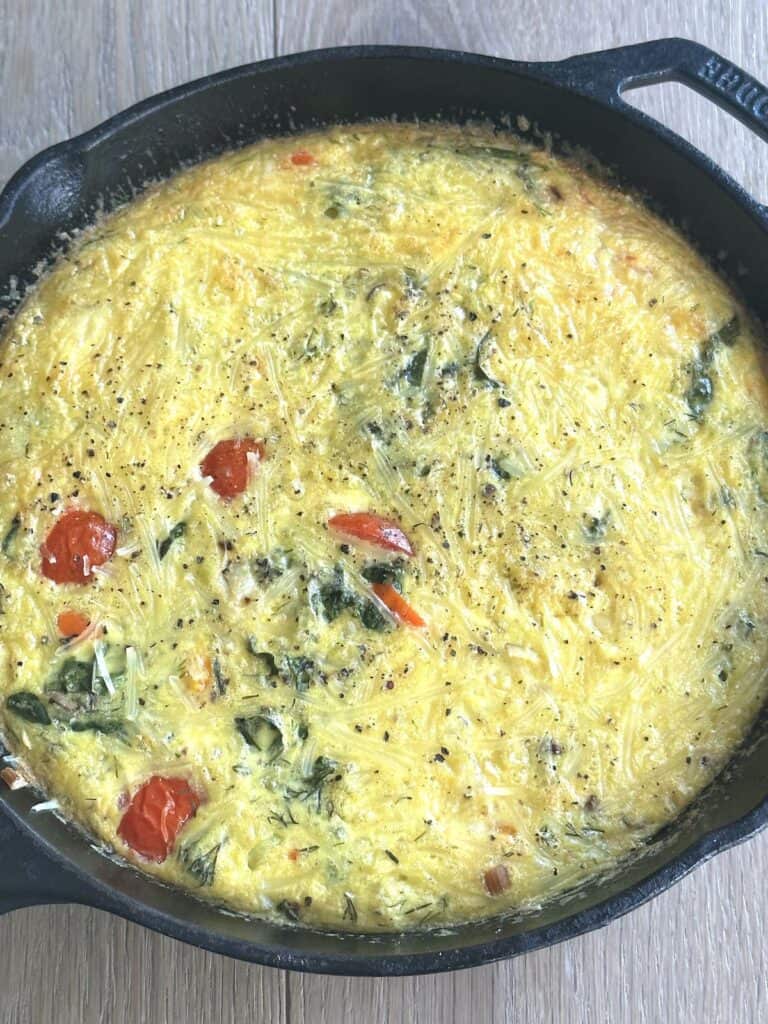 Frittata after baking.