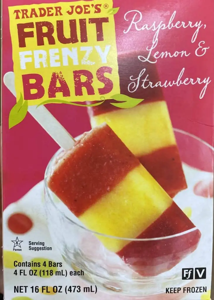 Frozen fruit bars.