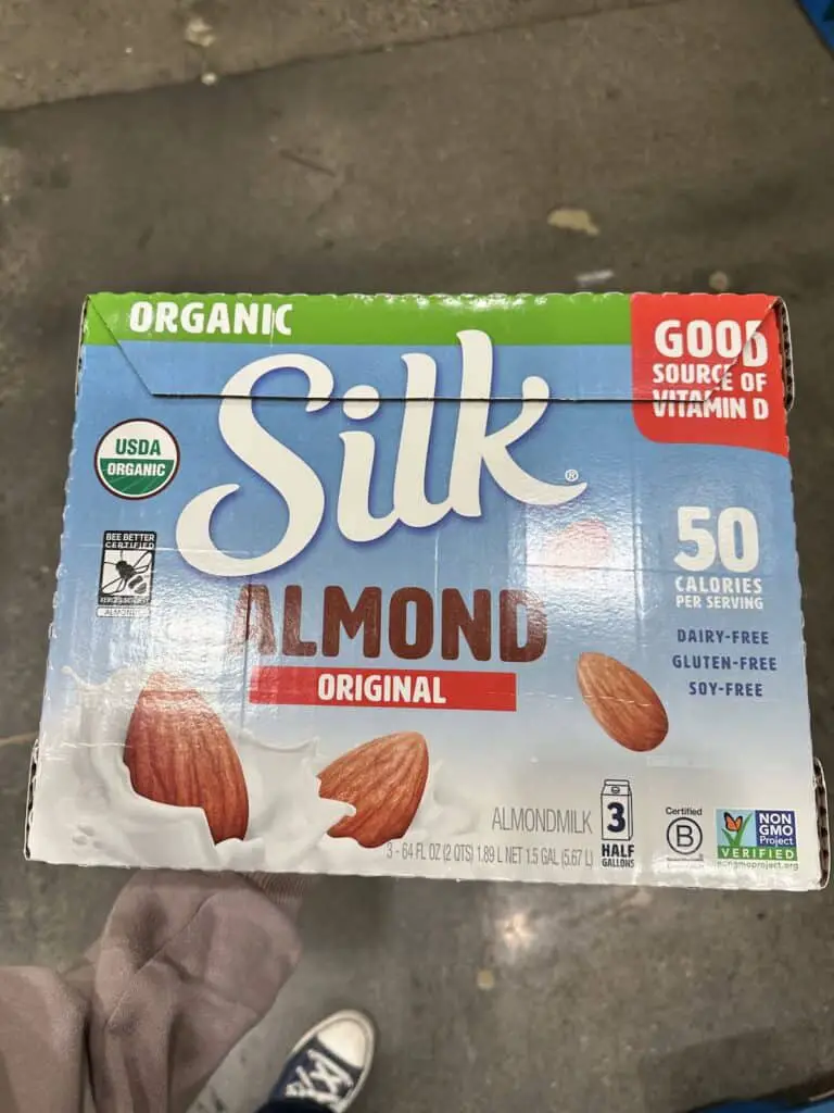 Silk plain almond milk three pack.