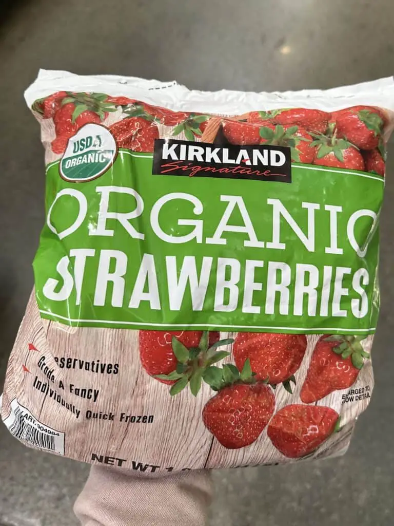 Frozen strawberries in bulk.