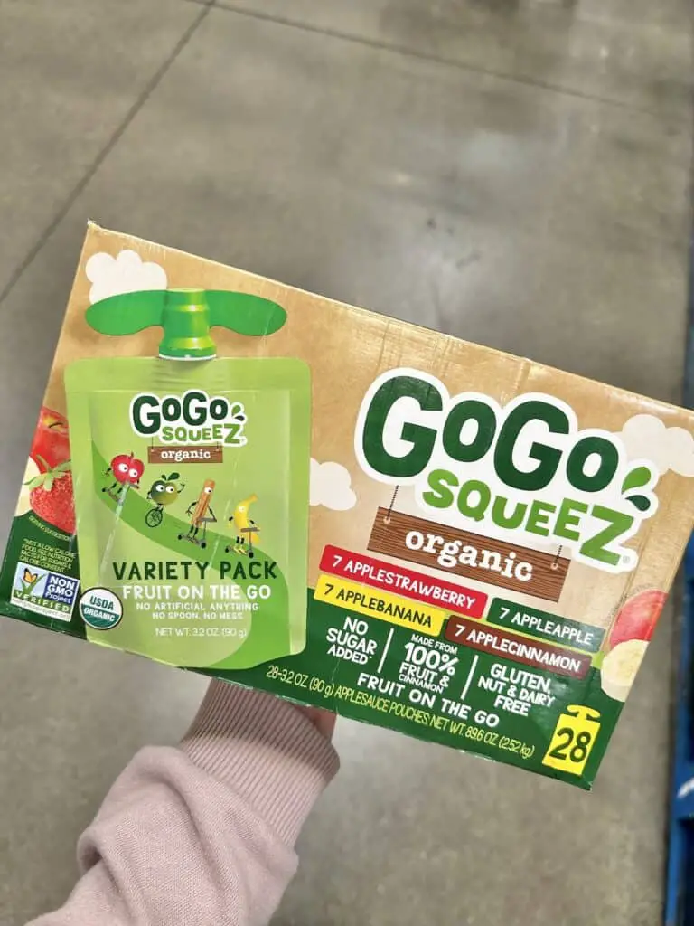 Gogo Squeez brand apple sauce pouches.