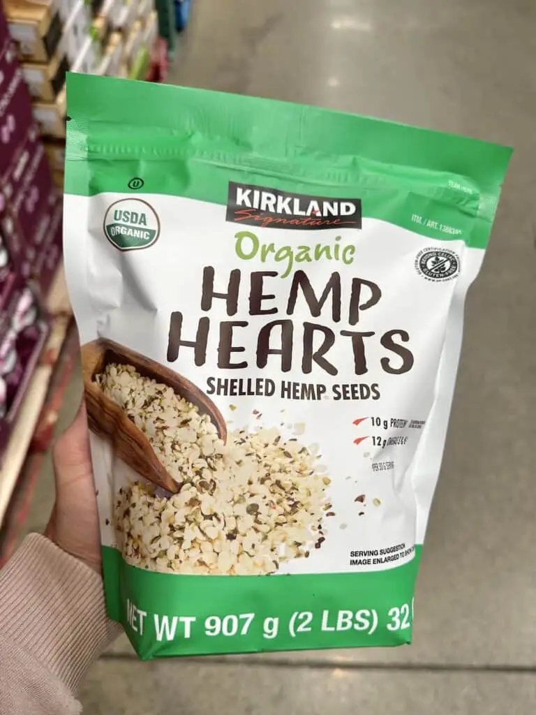 Kirkland brand Organic Hemp Hearts bulk pag.