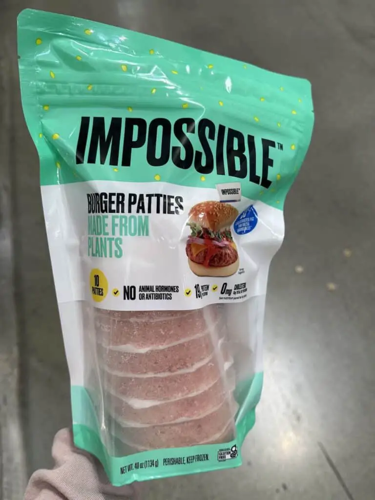 Impossible burger patties, pack of 10.