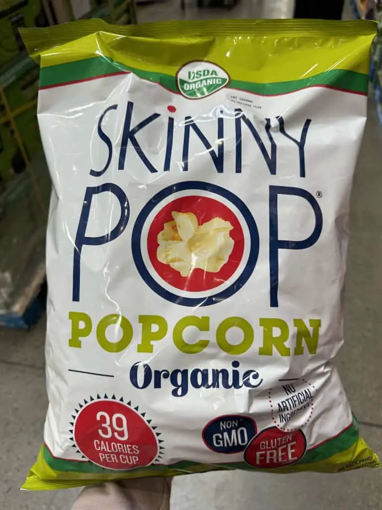 Skinny Pop popcorn bulk bag.
