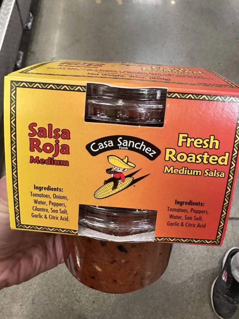 Two pack of Casa Sanchez salsas, fresh roasted and salsa roja.