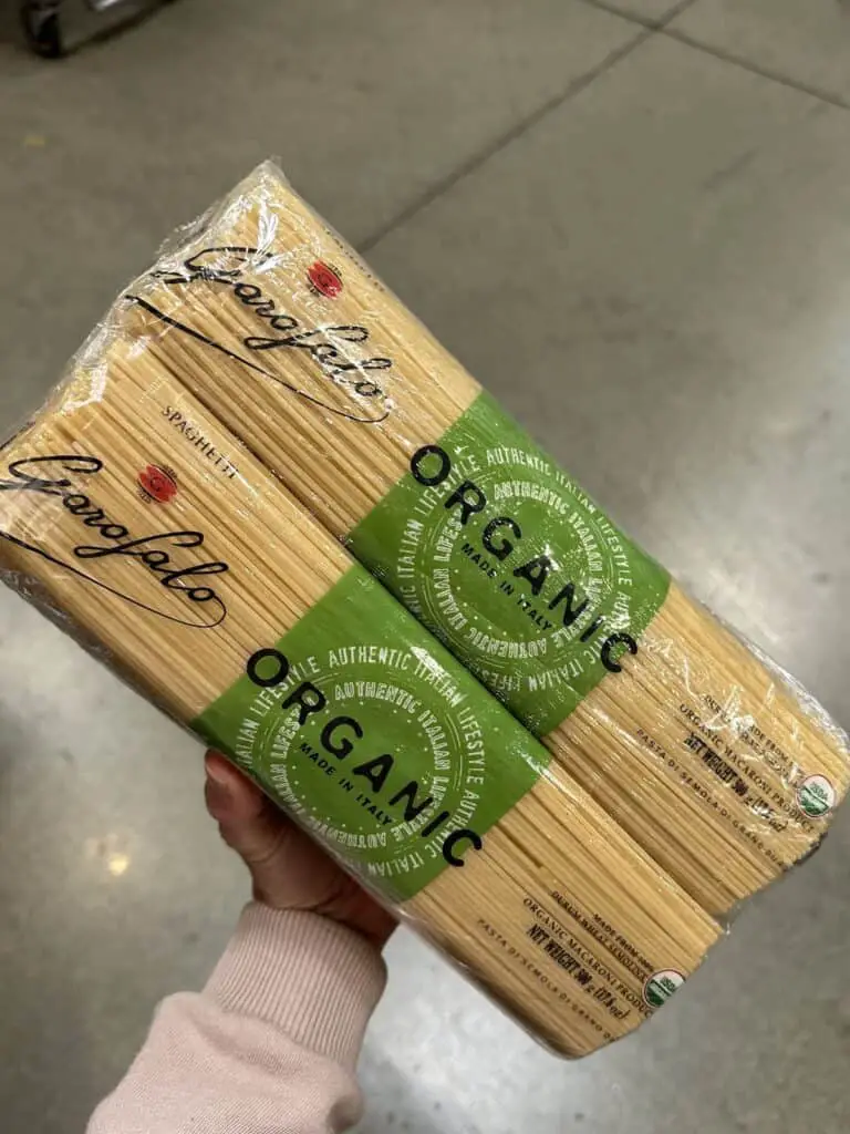 Bulk organic spaghetti noodles.