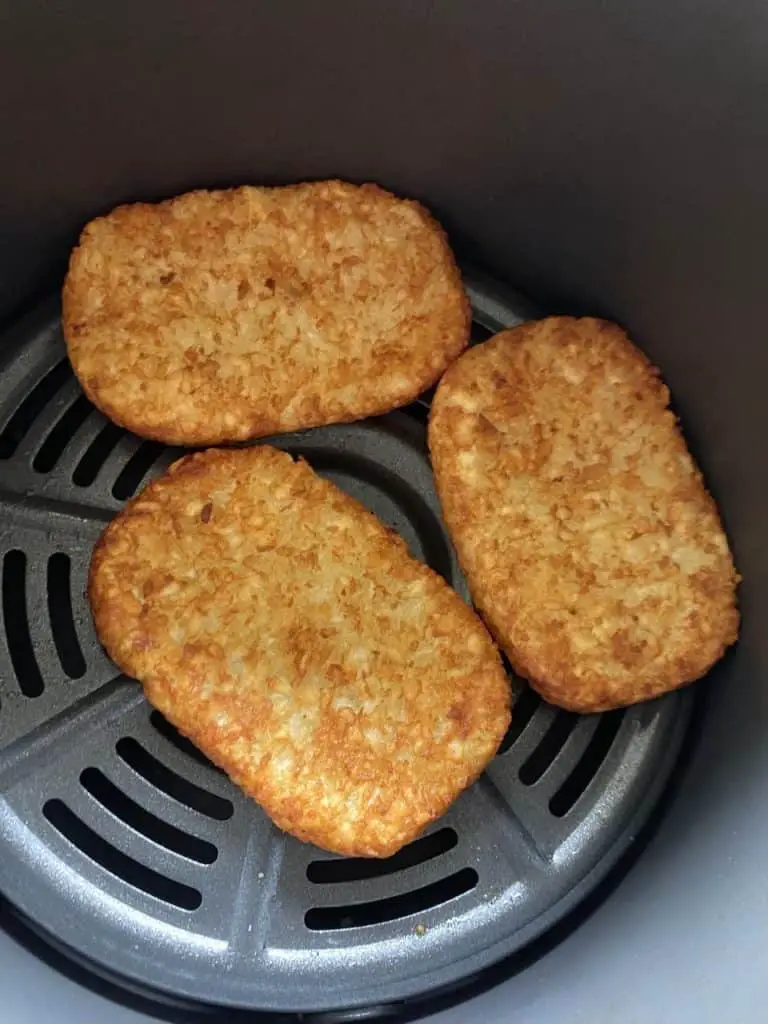 Hashbrowns in the air fryer getting nice and crispy!