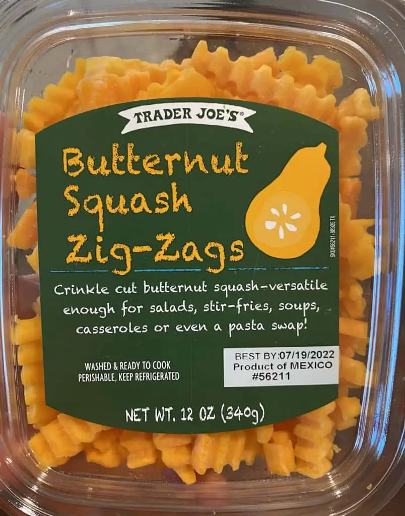 Package of butternut squash zig zags.