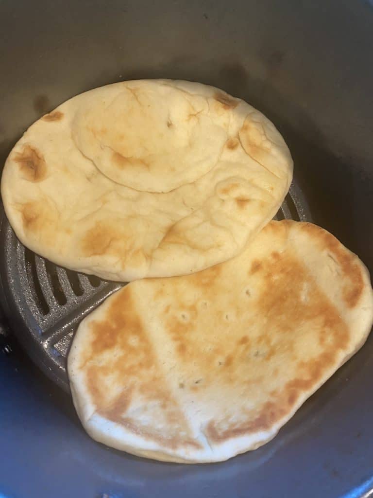 Naan bread in air fryer.