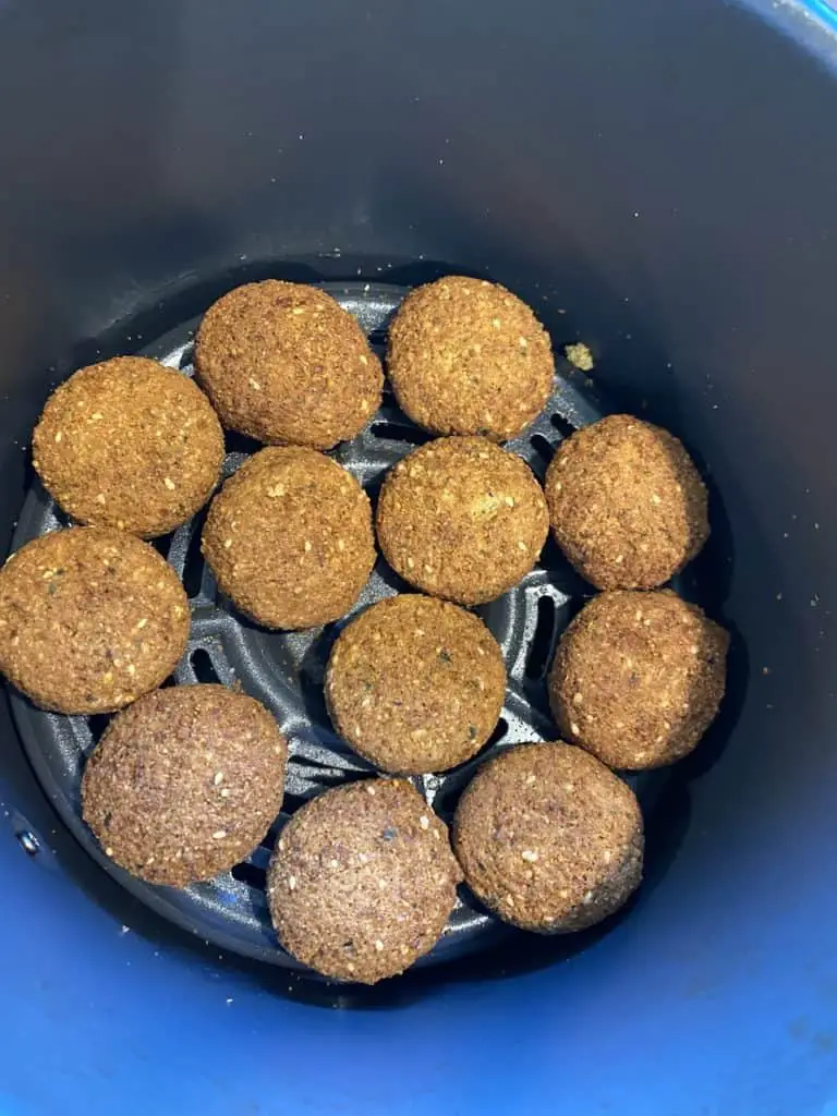 TJ's falafel cooked and ready in air fryer.