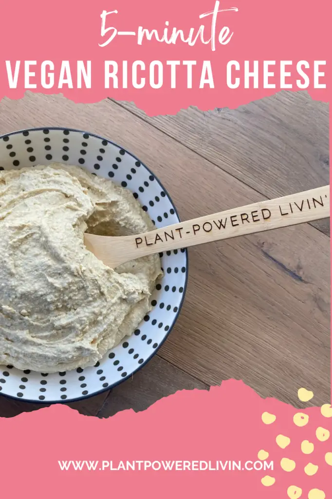 pin for easy vegan ricotta cheese 