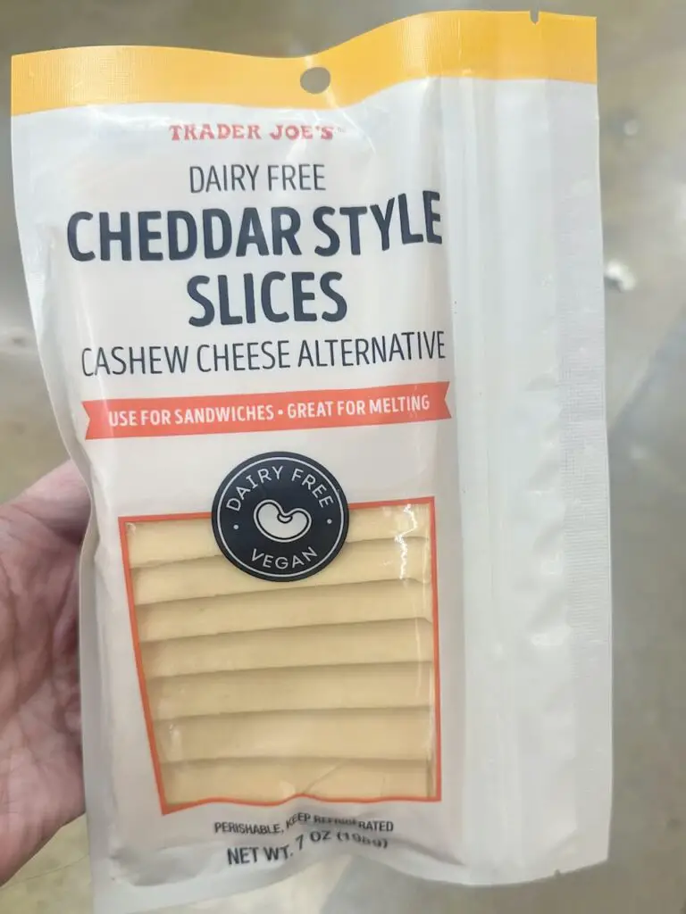 Trader Joe's Dairy Free Cheddar Syle Slices package.