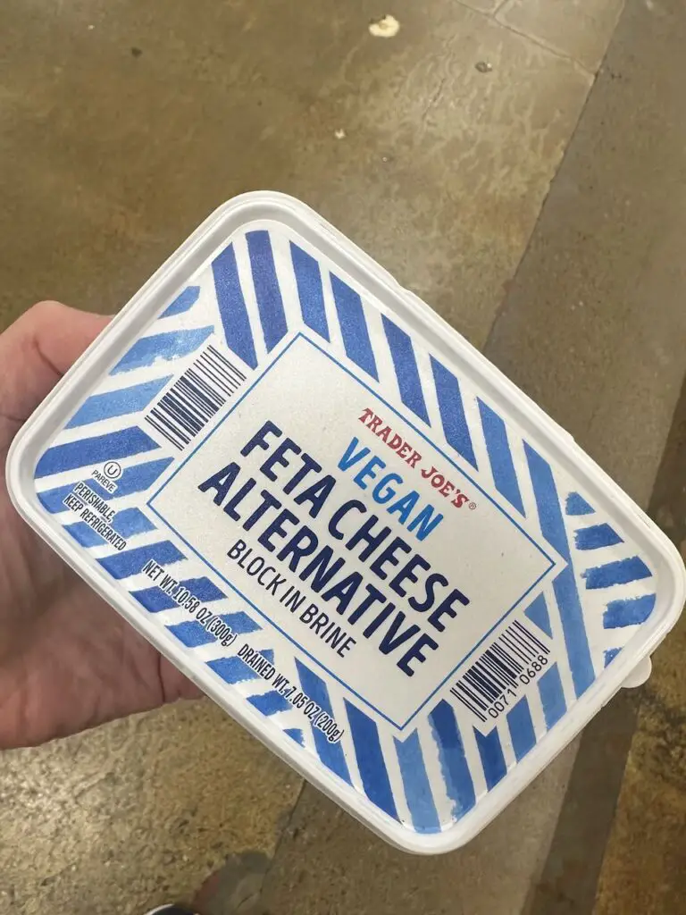 Trader Joe's vegan feta container.