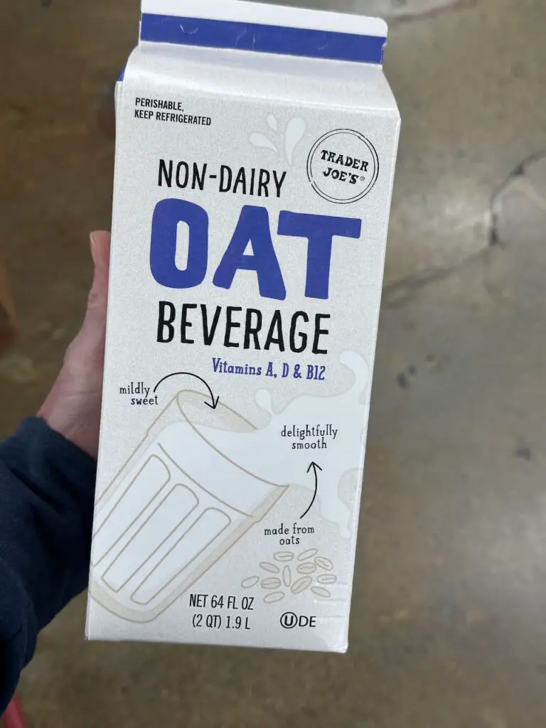 Trader Joe's non-dairy Oat Beverage carton.