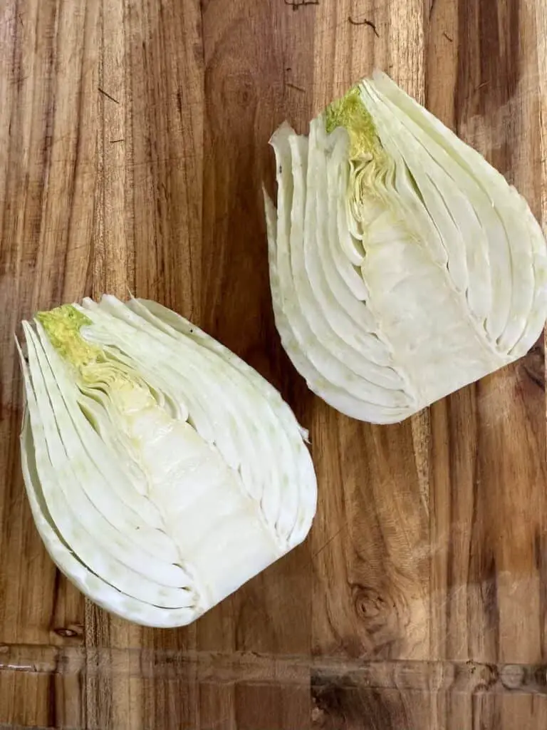 Fennel bulb cut in half.