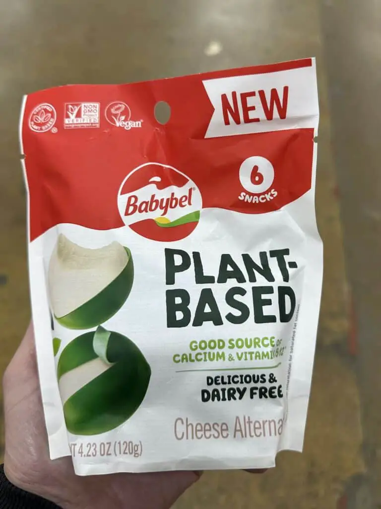 Bag of vegan Babybel cheese.