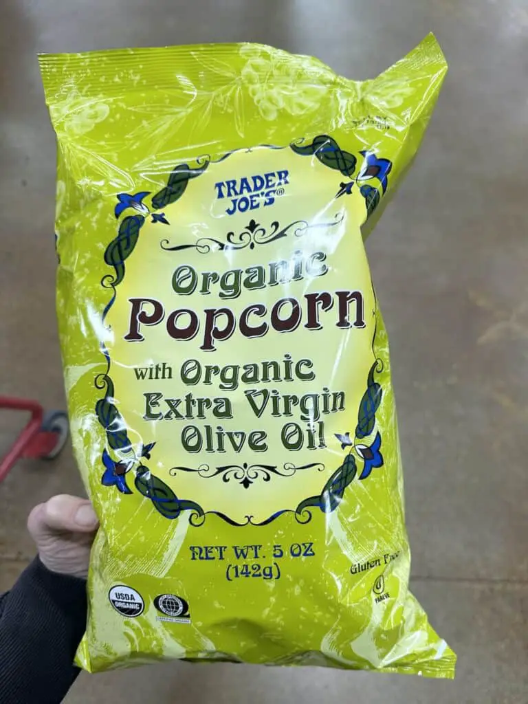 Bag of olive oil popcorn.