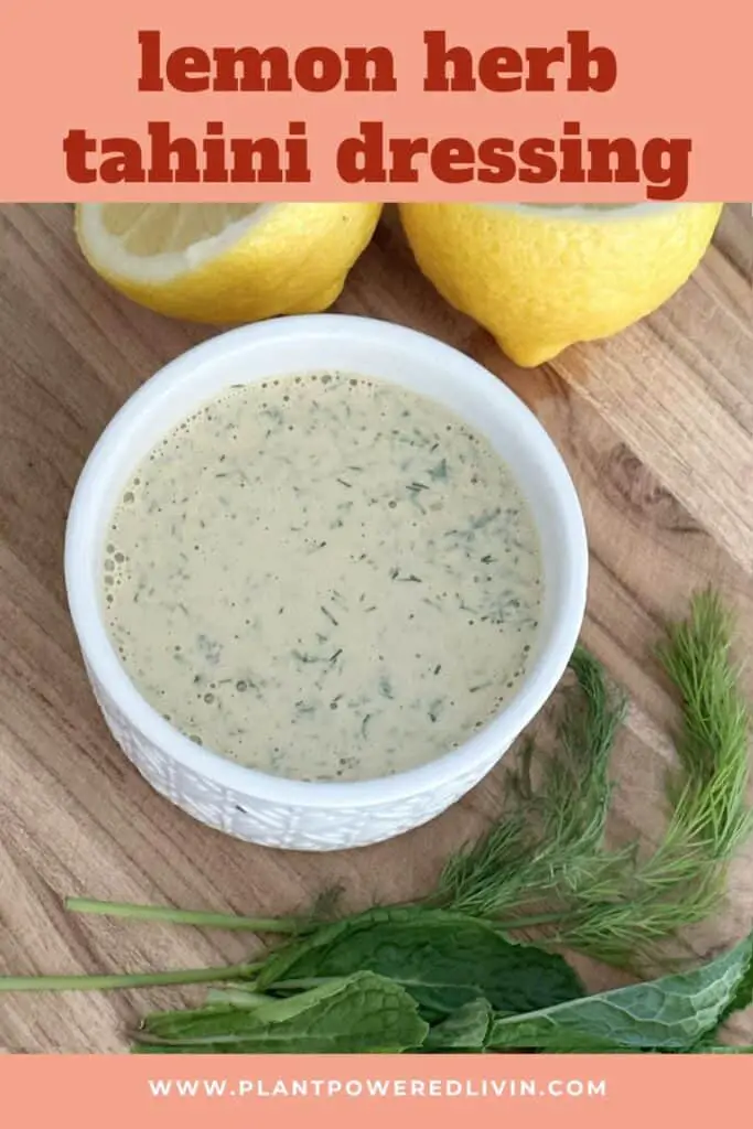 Pin for Easy Lemon Herb Tahini Dressing