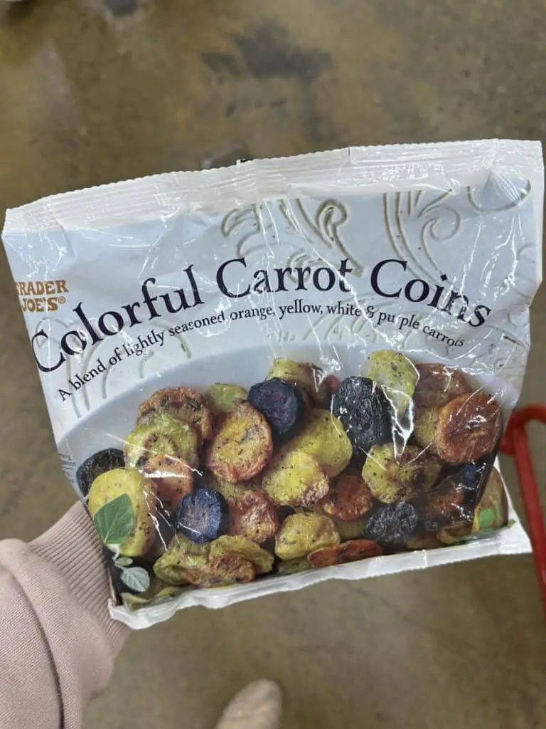 Bag of frozen carrot coins.