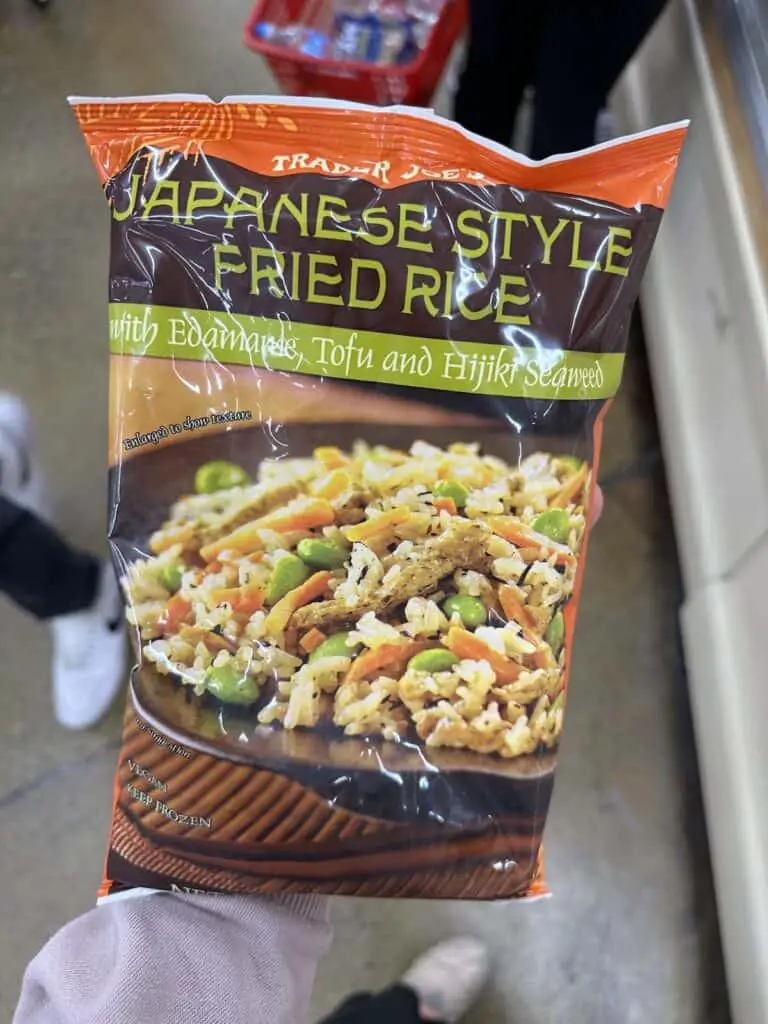 Bag of frozen Trader Joe's Japanese Fried Rice.