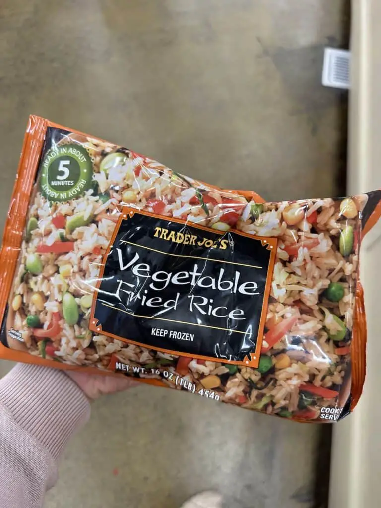 Vegetable fried rice, one of Trader Joe's frozen vegetables and sides.