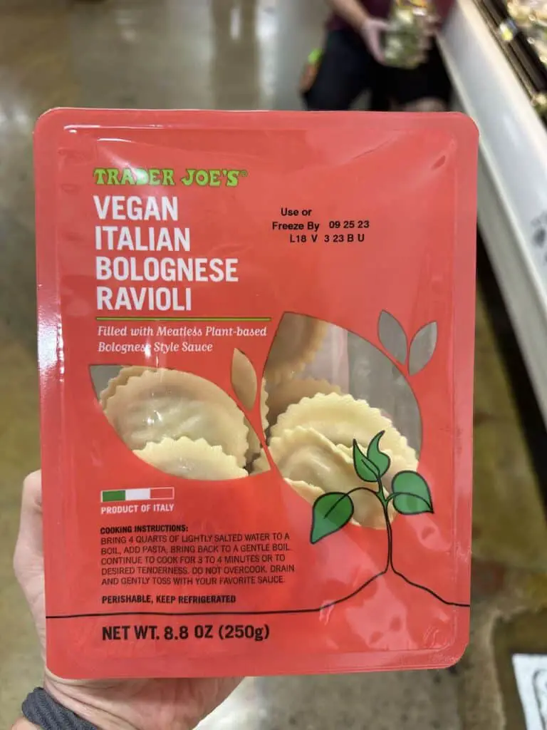 New Trader Joe's vegan bolognese ravioli.
