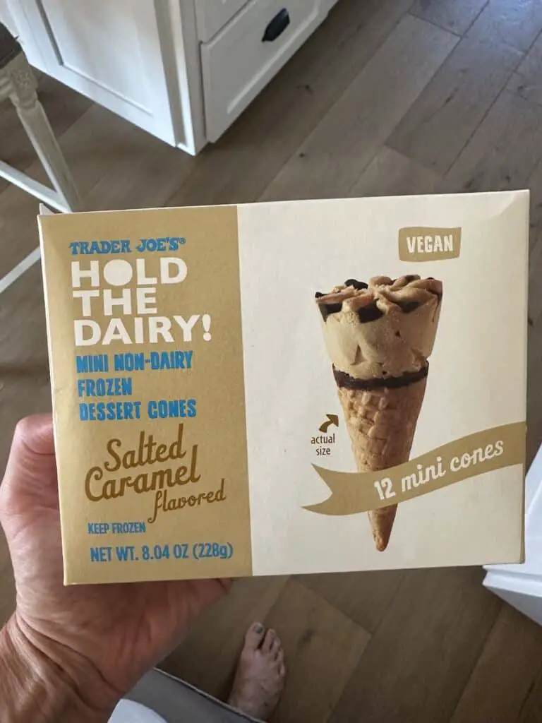 Box of Hold the Dairy Salted Caramel mini cones.