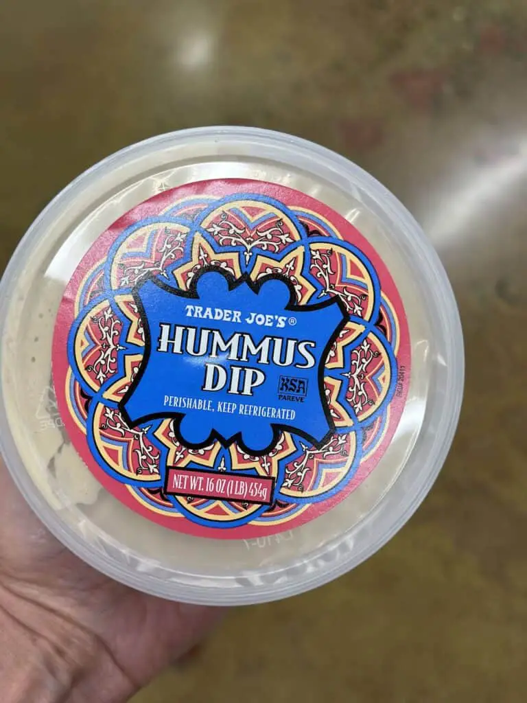 Plain hummus dip at Trader Joe's.