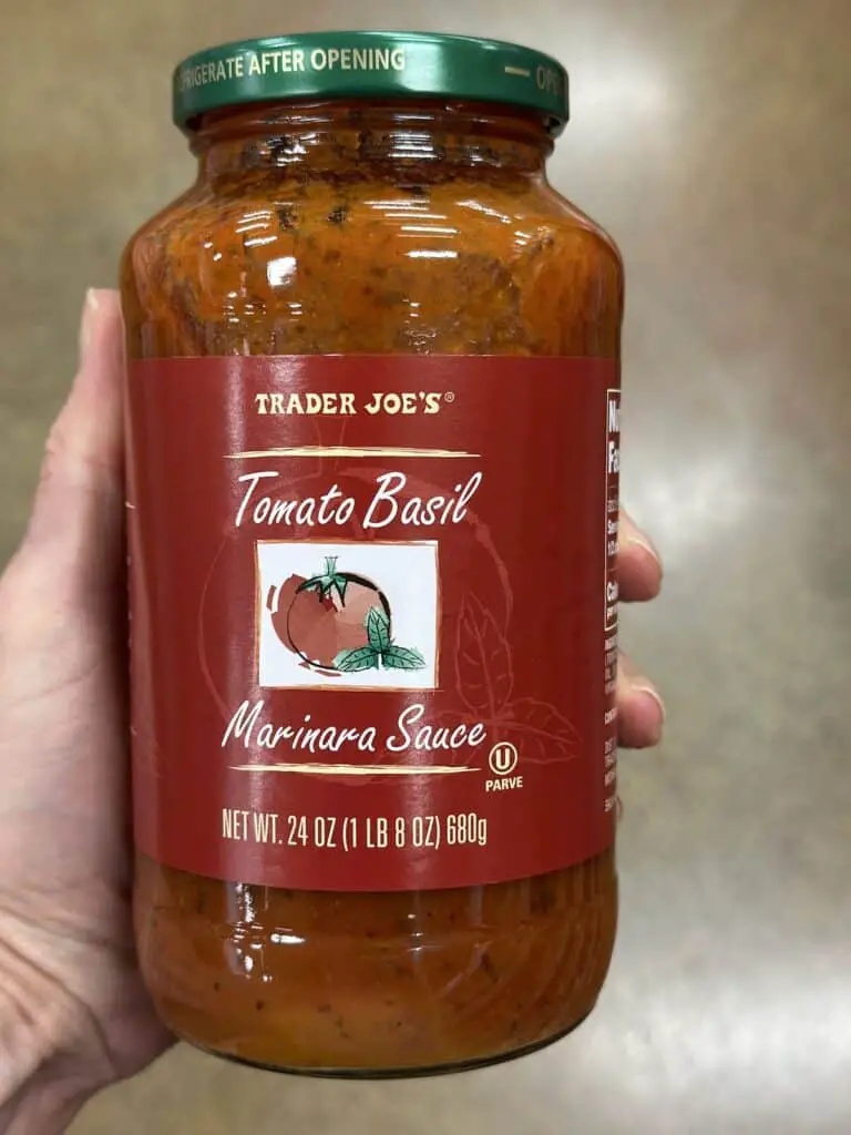 Trader Joe's tomato basil marinara sauce.