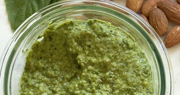 Easy Vegan Almond Pesto