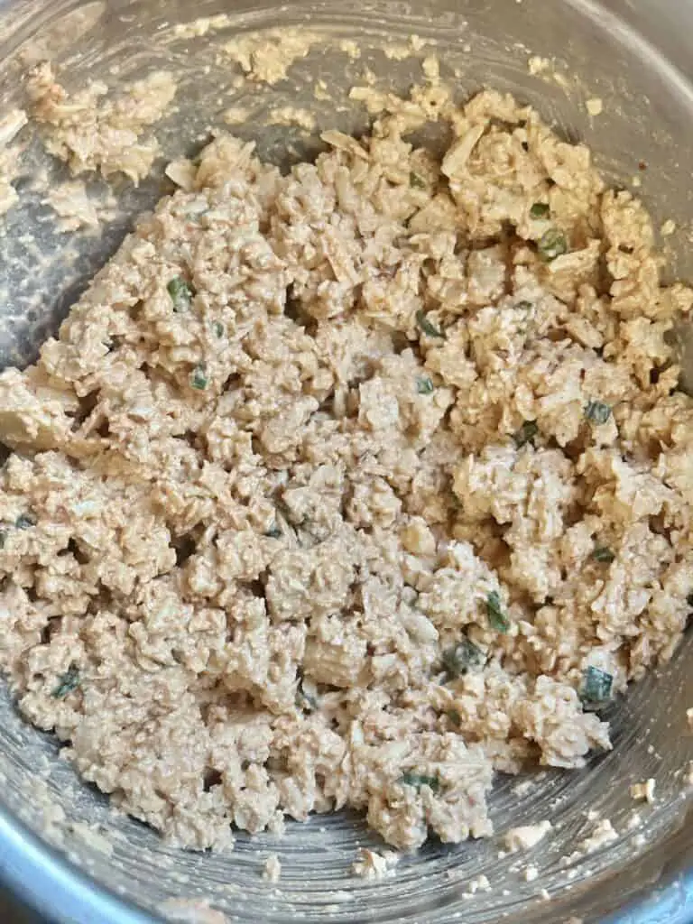 Tofu mixture in bowl.