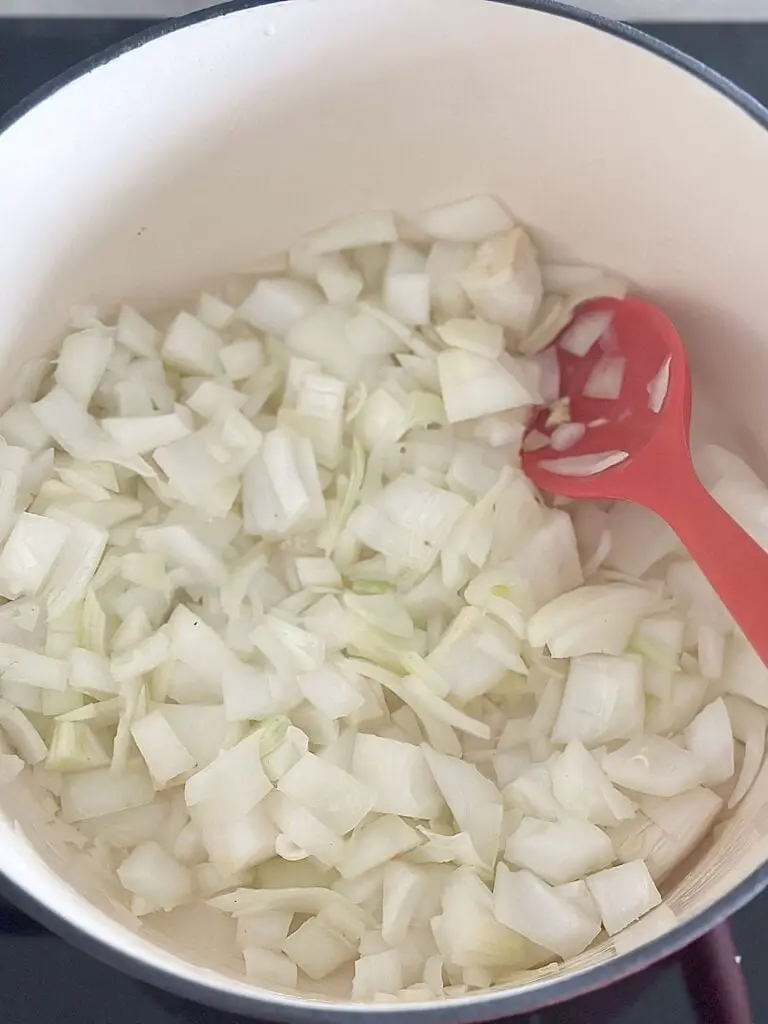 Onions cooking.