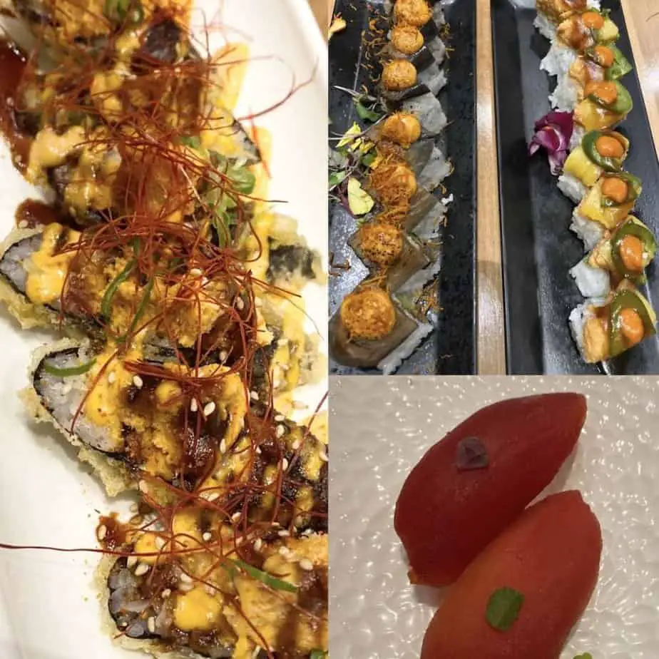 Collage of must-try vegan sushi at Shizen.